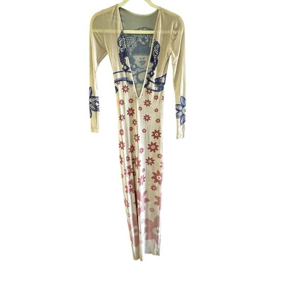 HOUSE OF AAMA Women's Multicolor La Sirene Bodycon Maxi Dress Size 4 - Picture 12 of 14